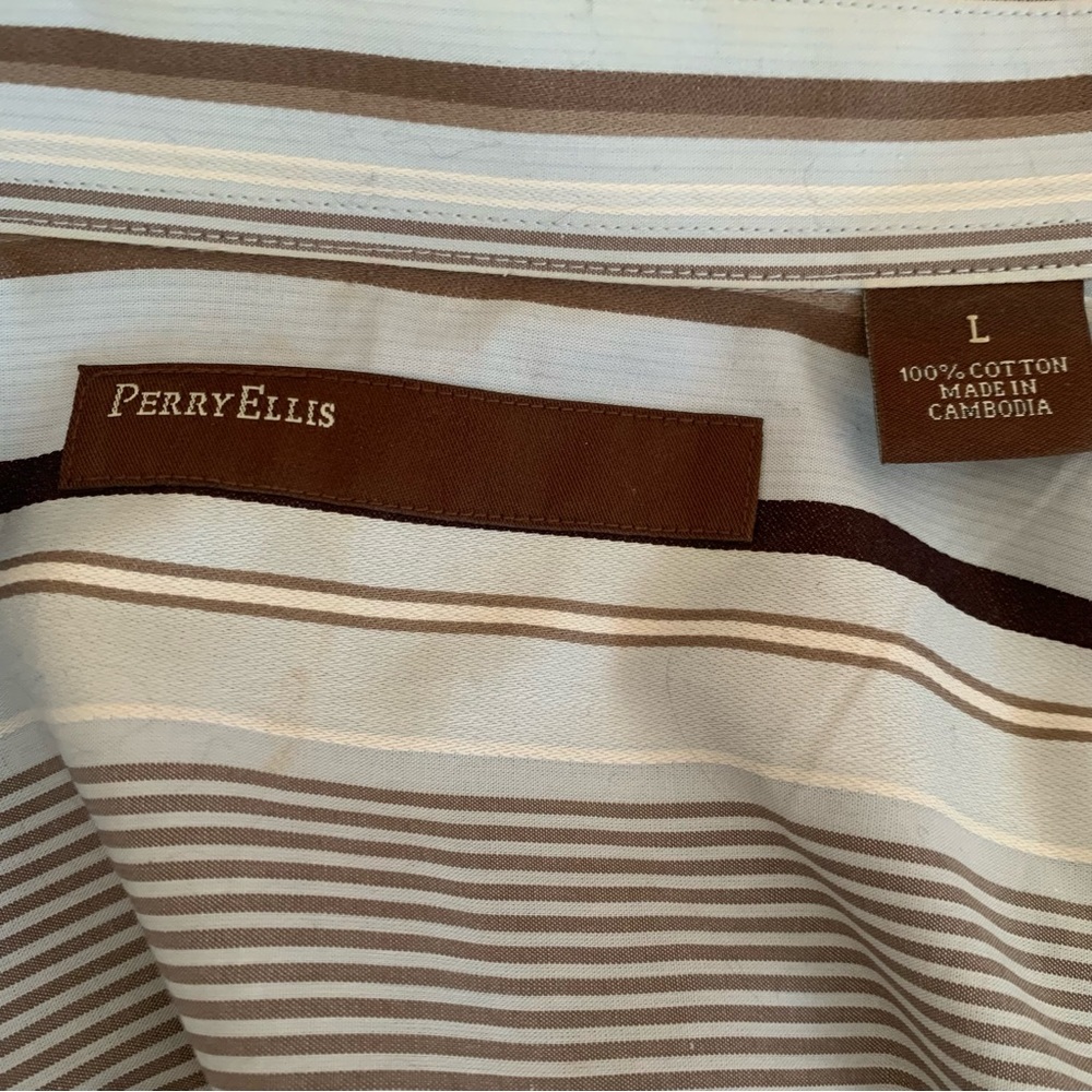 Perry Ellis Men’s Striped Dress Shirt - Picture 3 of 4